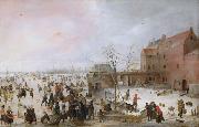 Hendrick Avercamp A Scene on the Ice Near a Town (nn03) oil